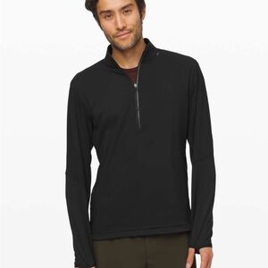 lululemon Black Men's Lululemon Cold Terrain 1/2 Zip Hoodie